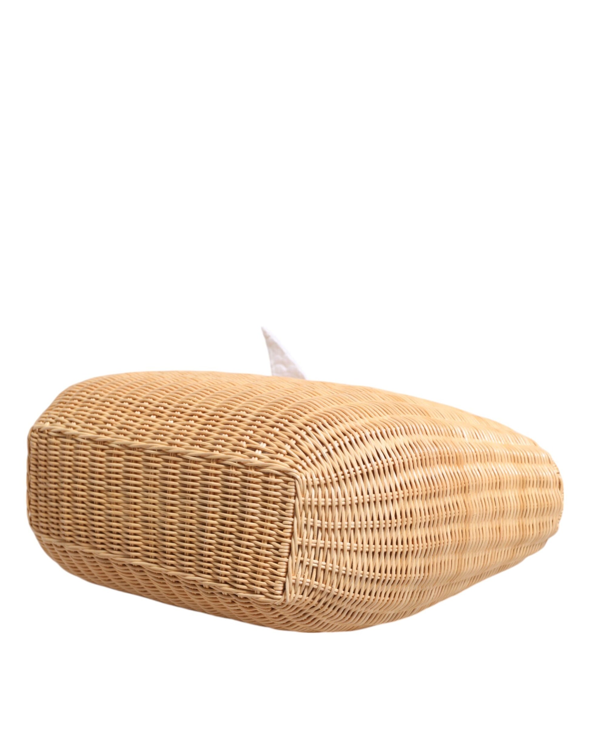 Beige Fiber Vegetable Basket Handbag Tote Bag