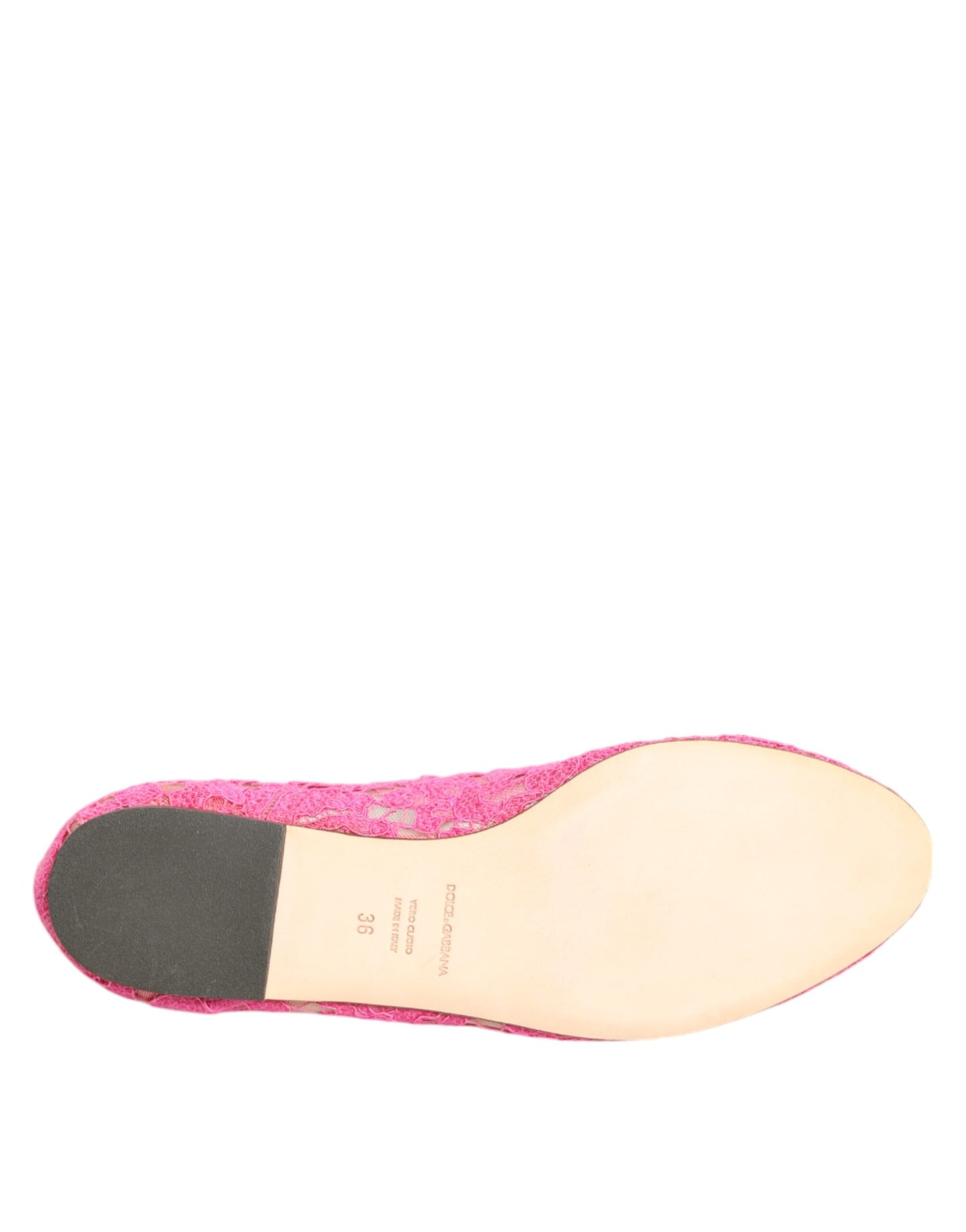 Pink Taormina Lace Crystals Flats Shoes