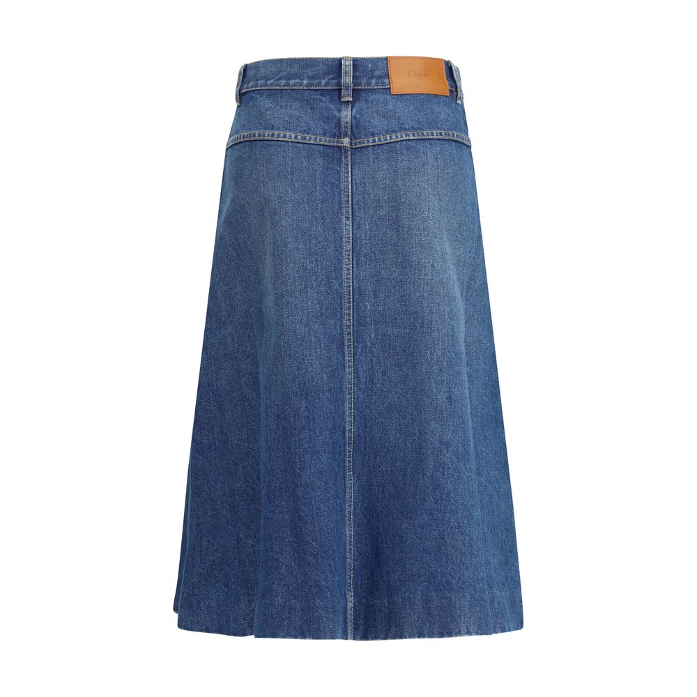 Denim midi Skirt