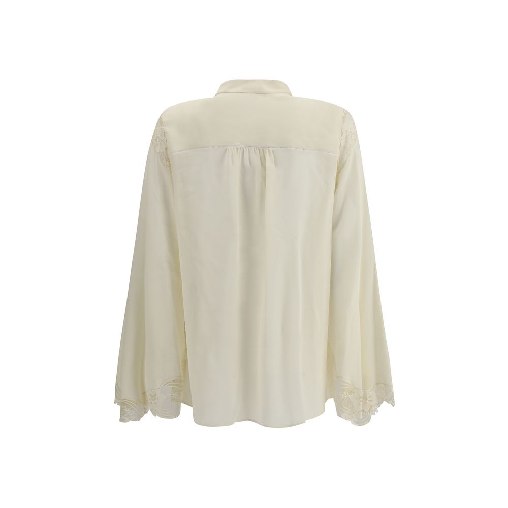 Silk georgette and lace Blouse