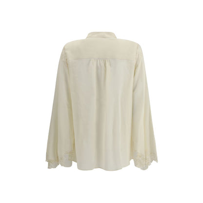 Silk georgette and lace Blouse