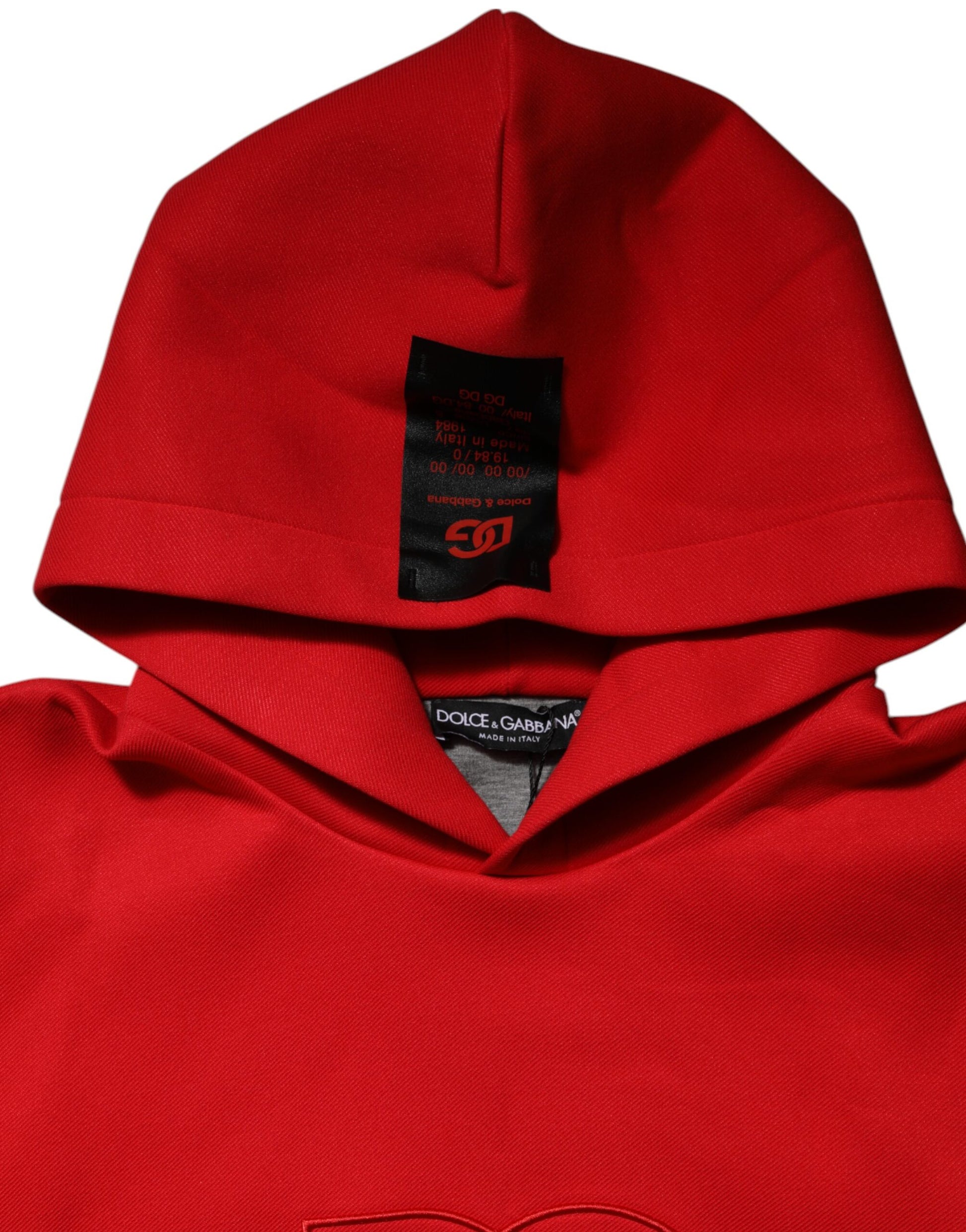 Red DG Logo Hooded Men Sweatshirt Sweater