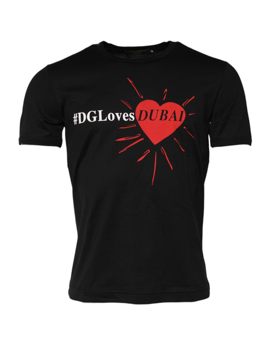 Black #DGLovesDubai Cotton Crew Neck T-shirt