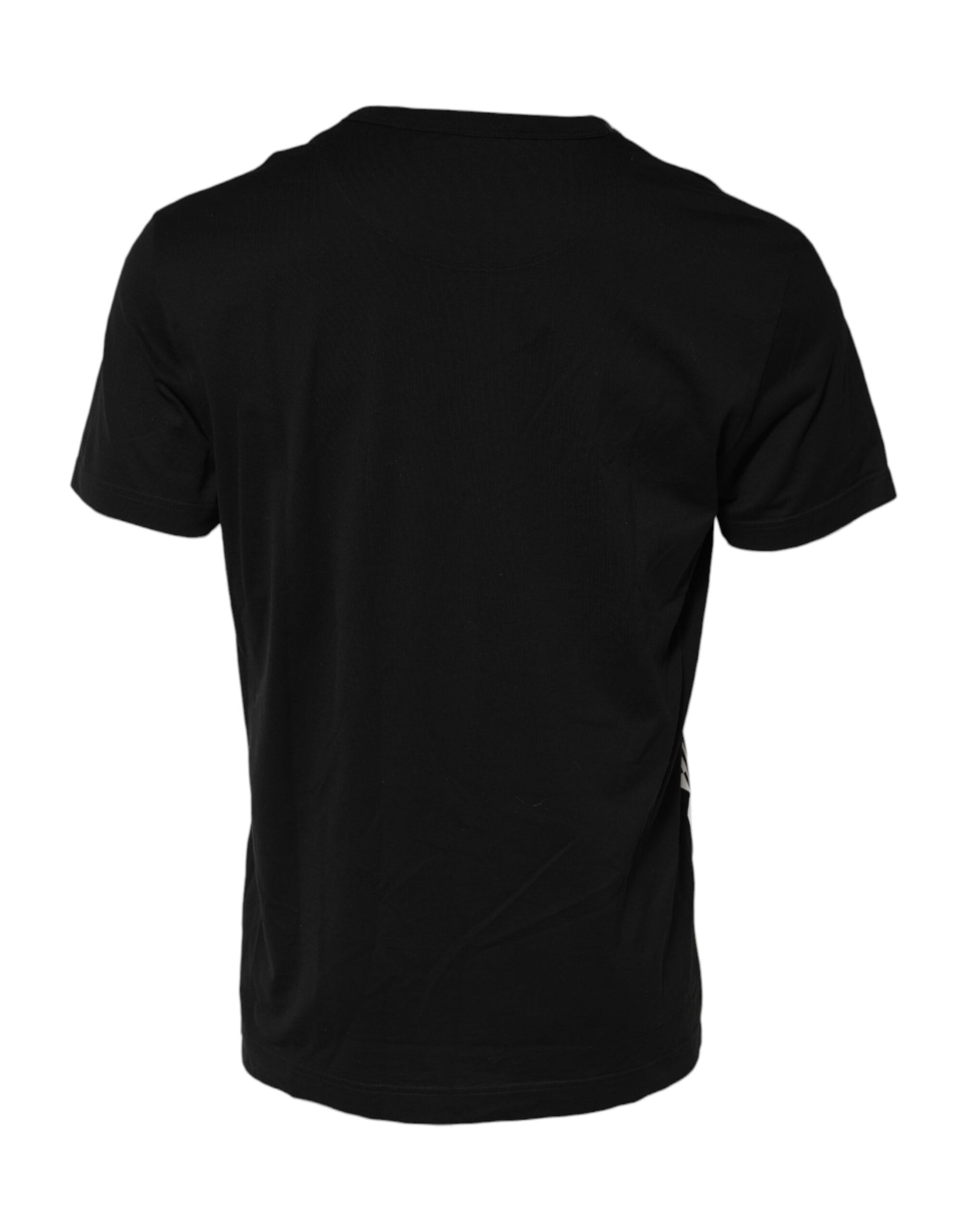 Black Bandana Print Cotton Crew Neck T-shirt