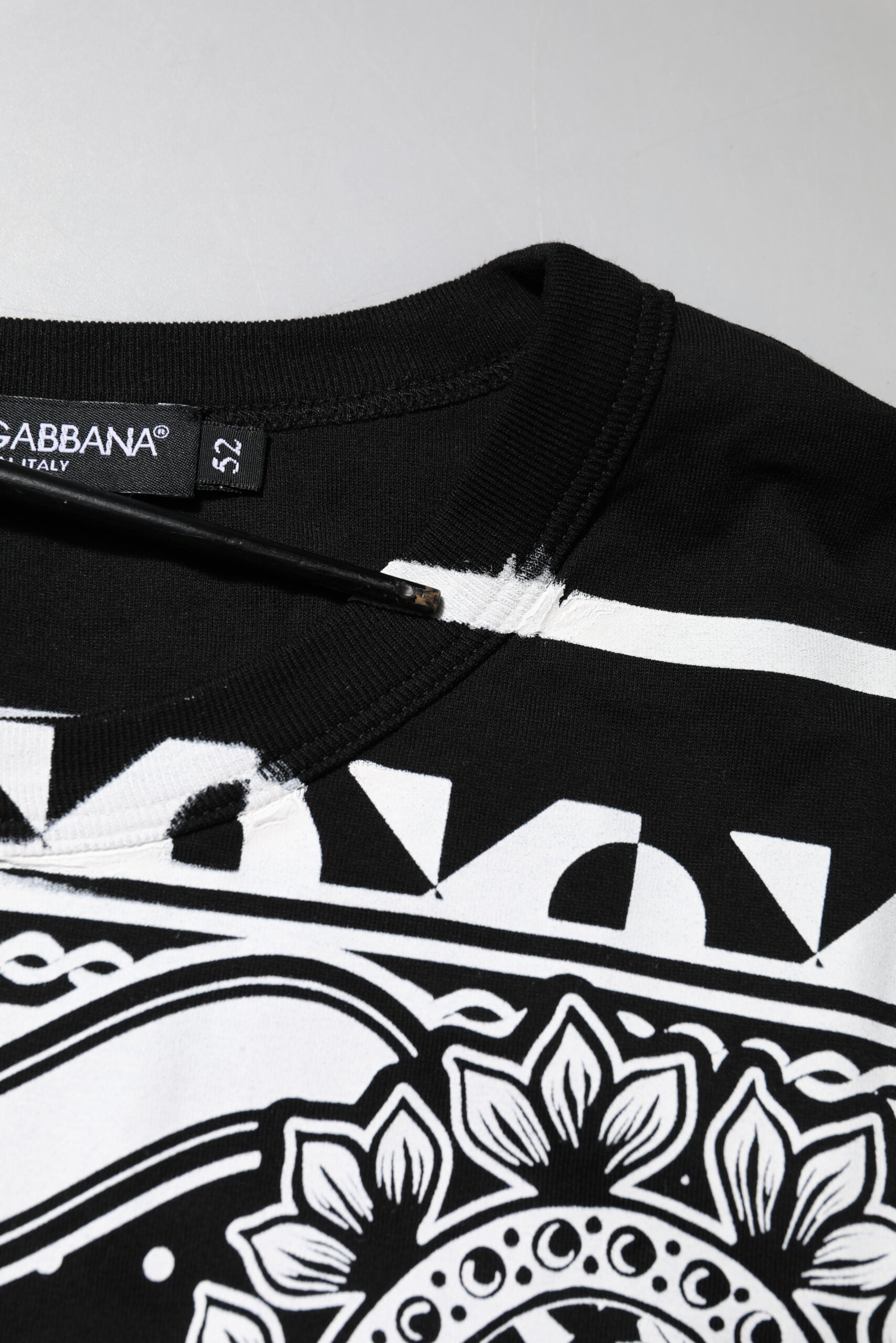 Black Bandana Print Cotton Crew Neck T-shirt