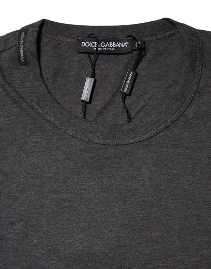 Dark Gray Crew Neck Short Sleeves T-shirt