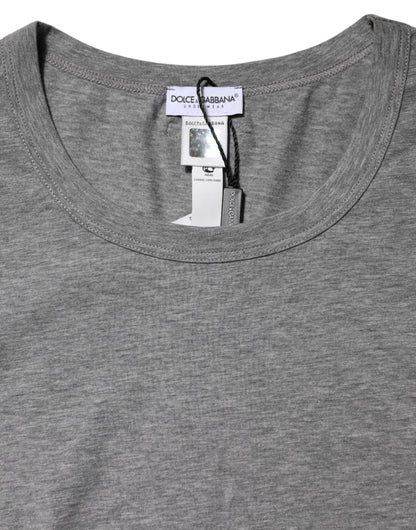 Gray Crew Neck Short Sleeves Underwear T-shirt