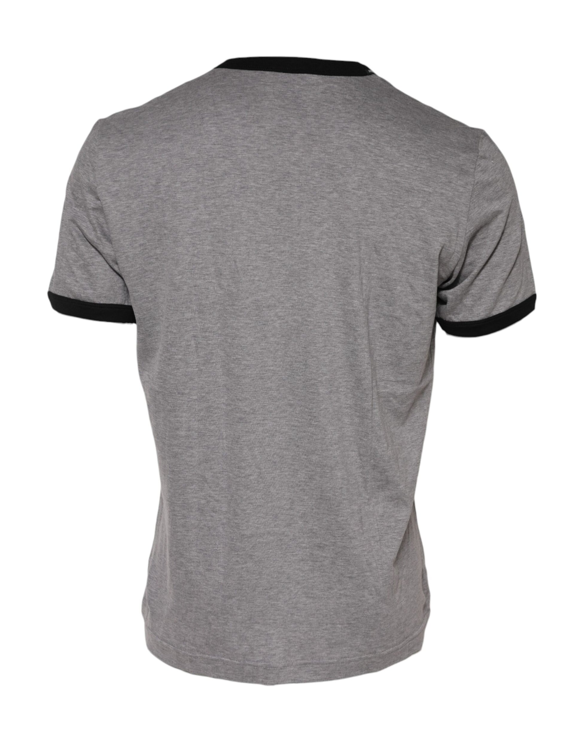 Gray Sacred Heart Cotton Crew Neck T-shirt