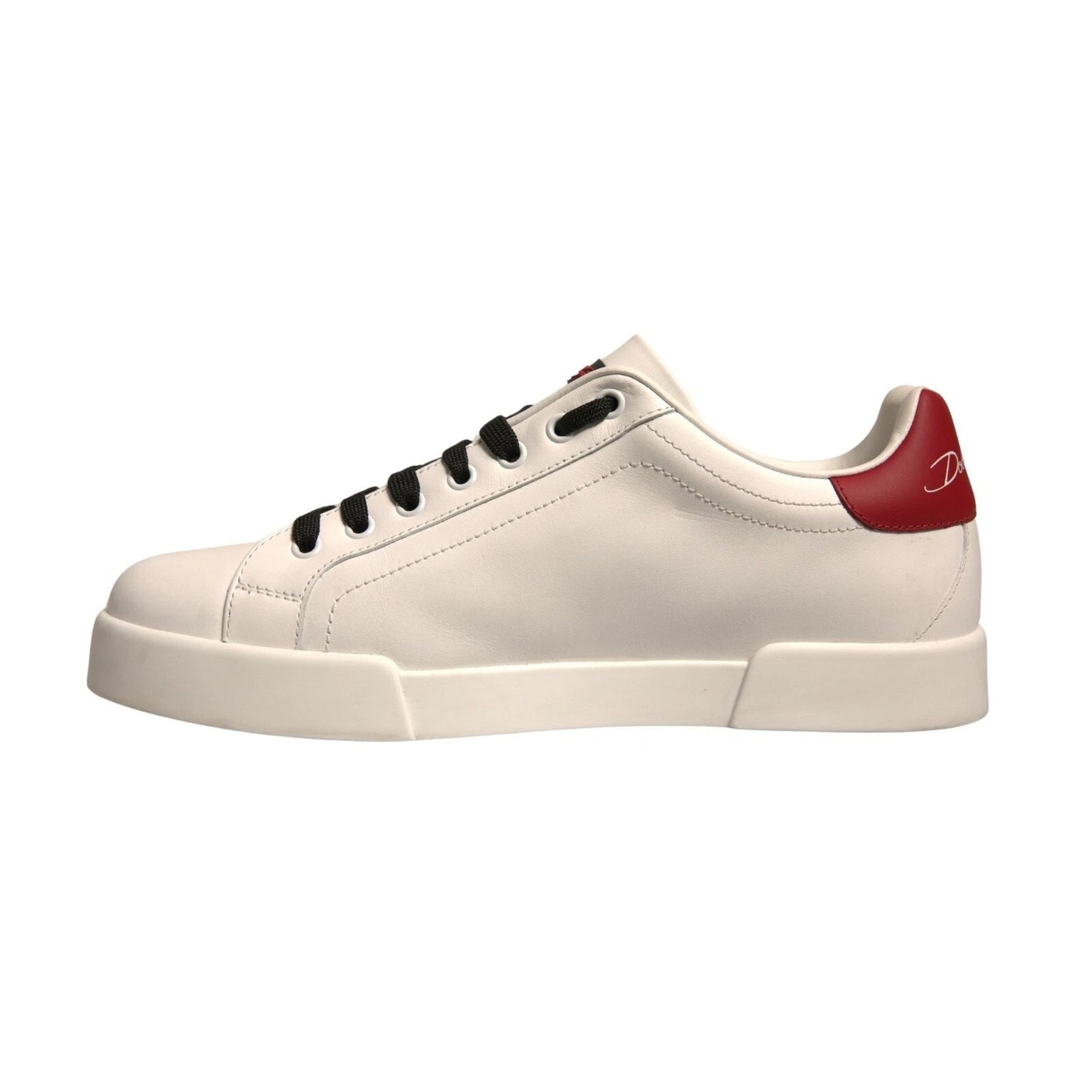 White Leather DG Logo Low Top Sneakers Shoes
