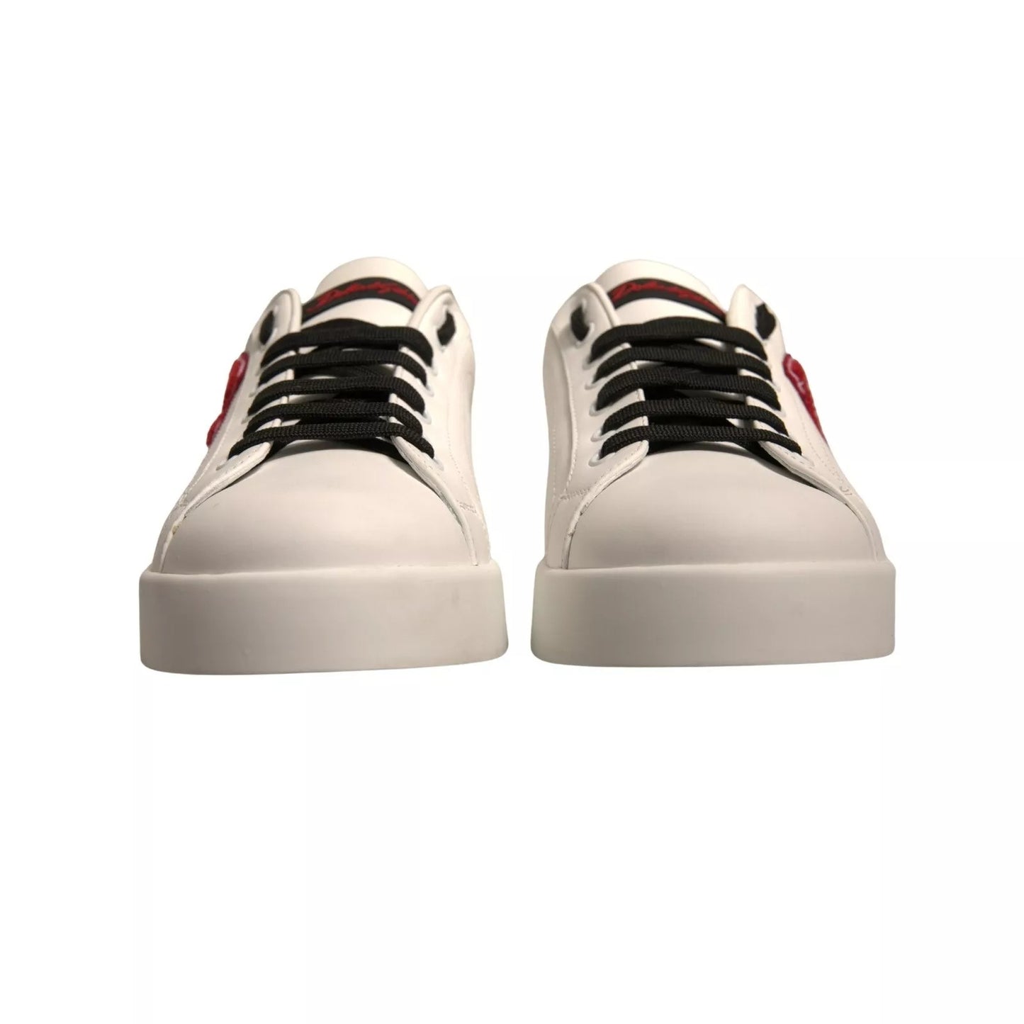 White Leather DG Logo Low Top Sneakers Shoes
