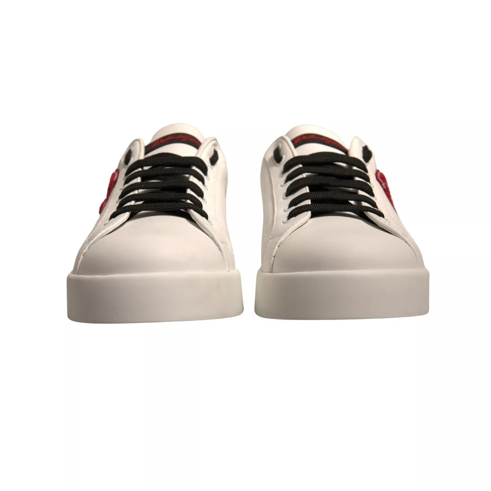 White Leather DG Logo Low Top Sneakers Shoes
