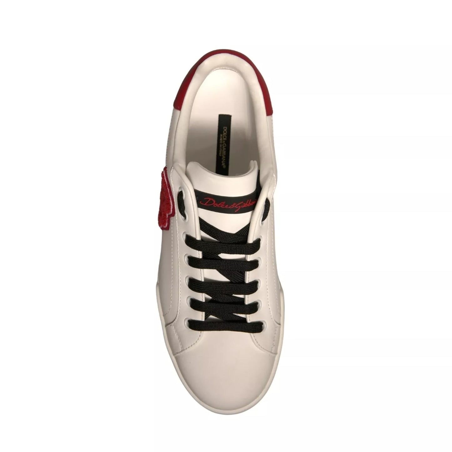 White Leather DG Logo Low Top Sneakers Shoes