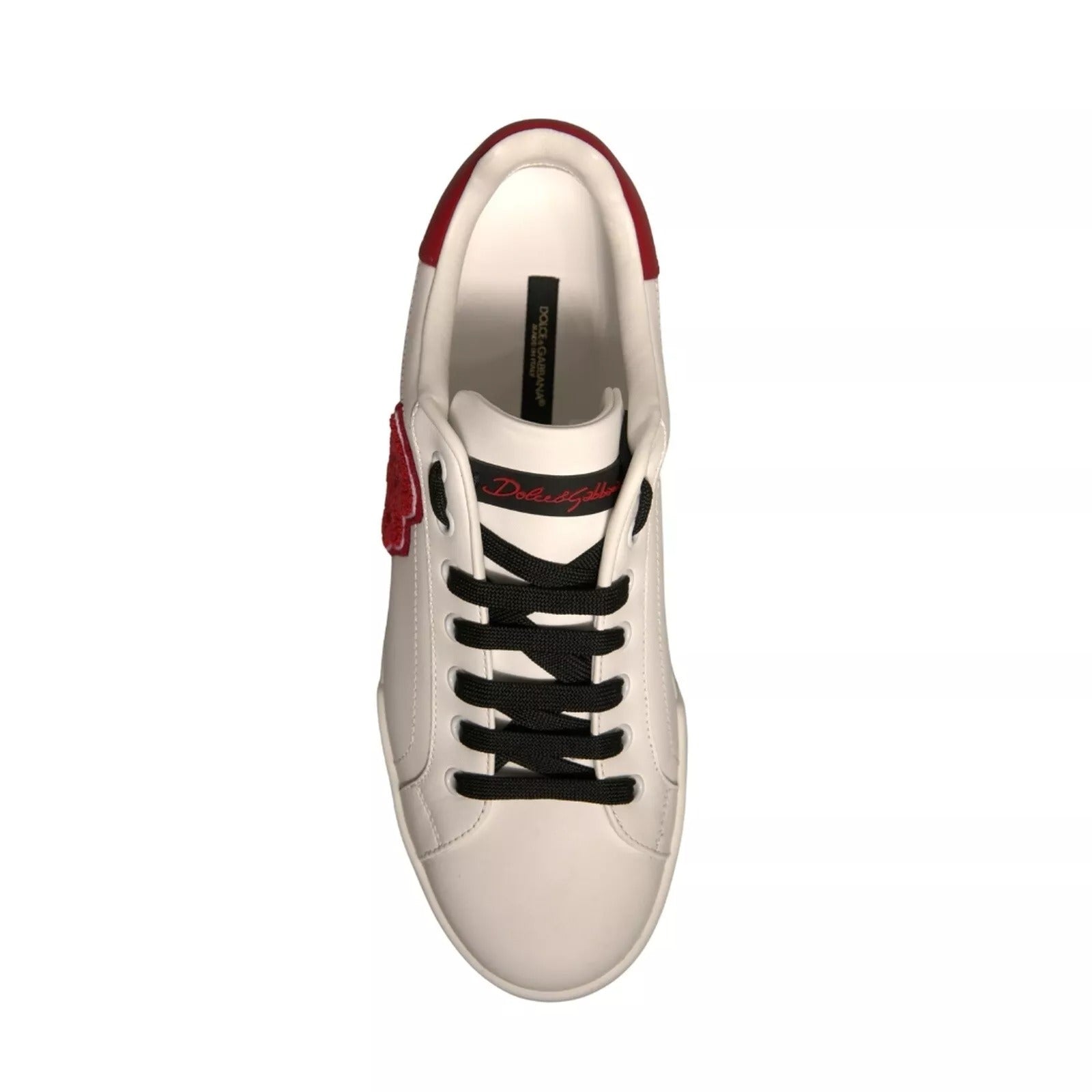 White Leather DG Logo Low Top Sneakers Shoes