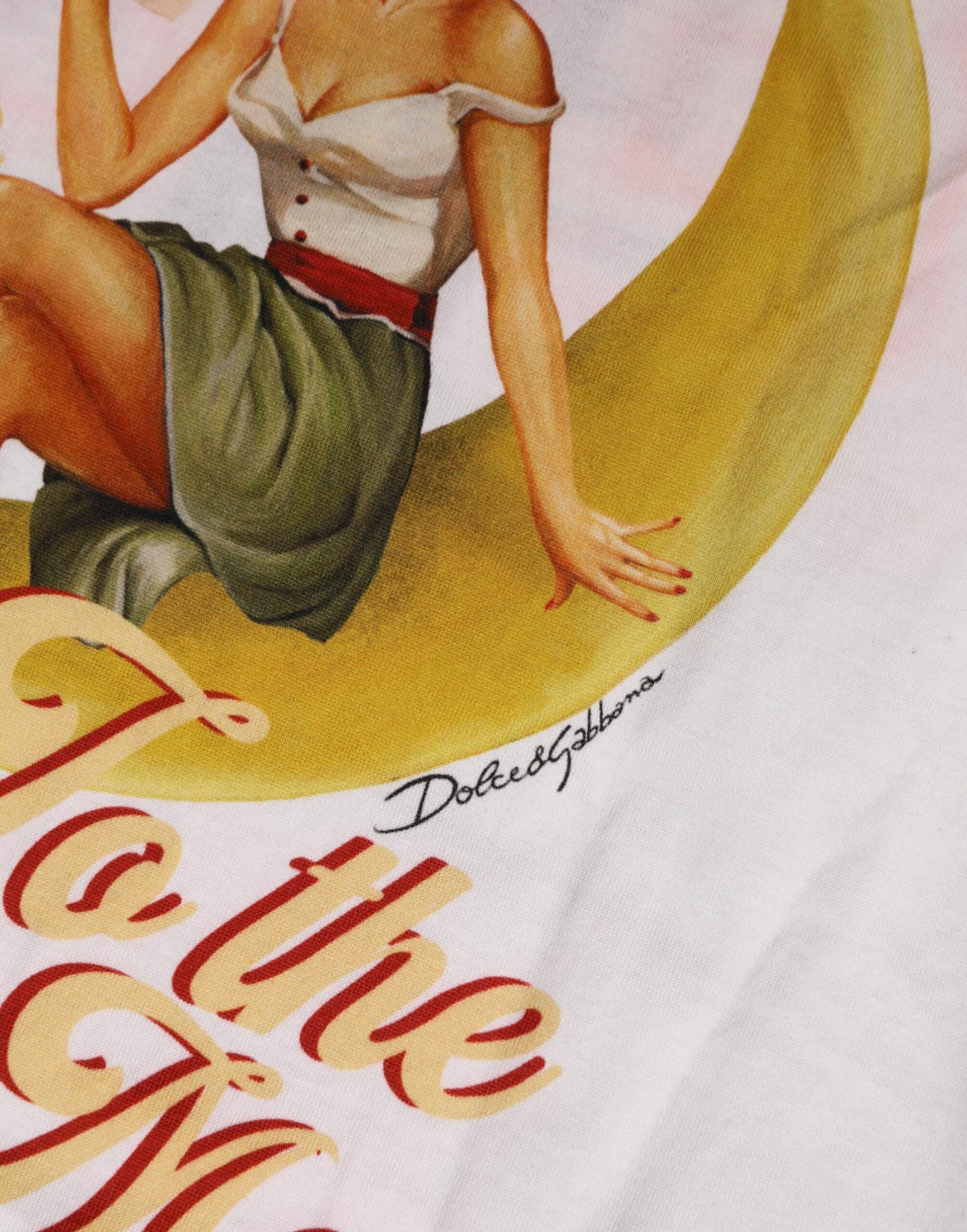 White Bring Me To The Moon Pin Up T-shirt Top