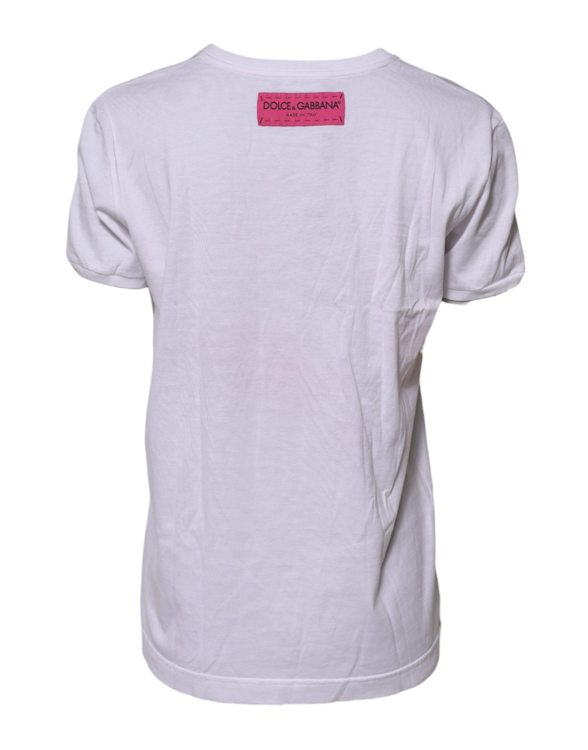 White DG Floral Embellishment Top T-shirt