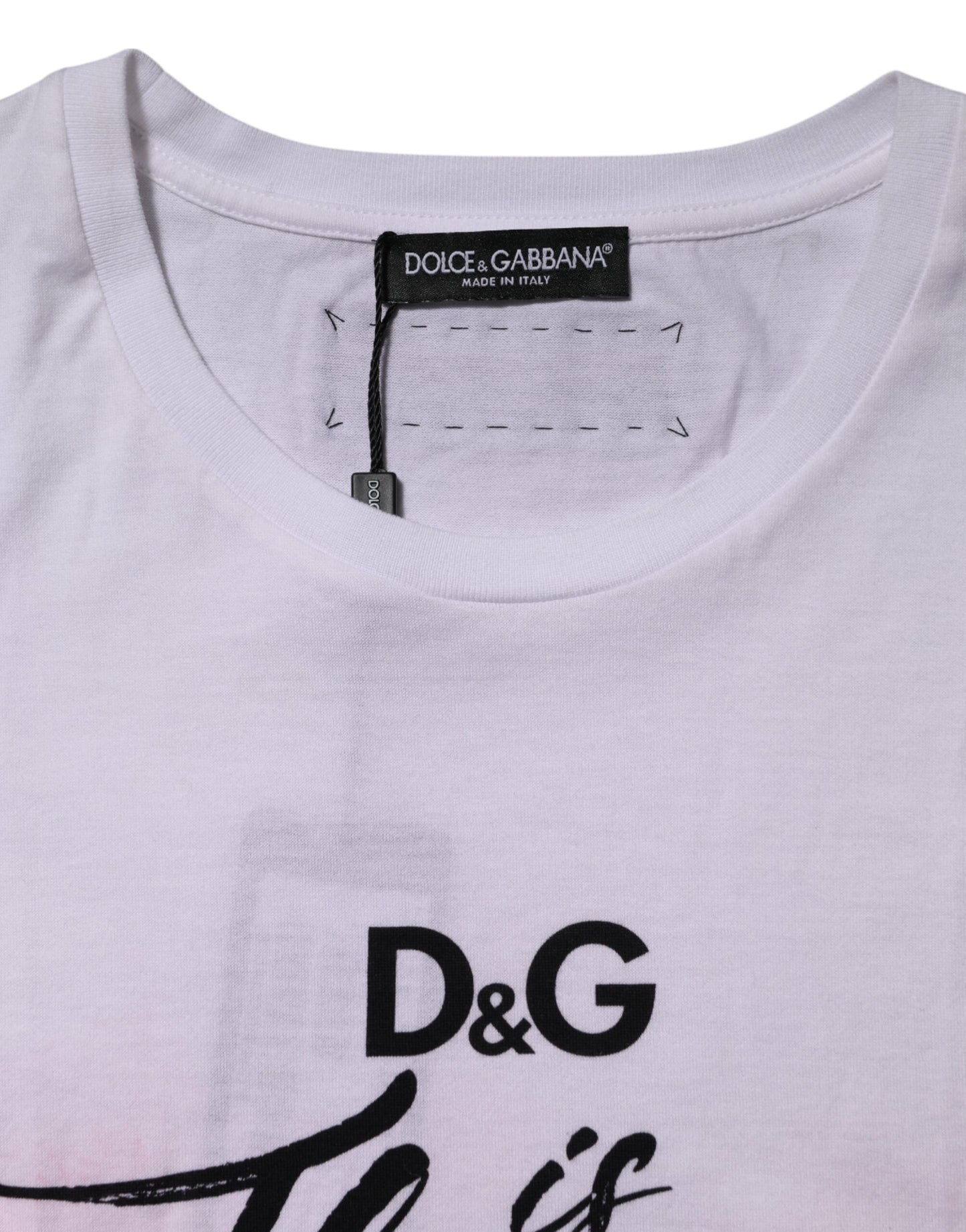 White DG Floral Embellishment Top T-shirt