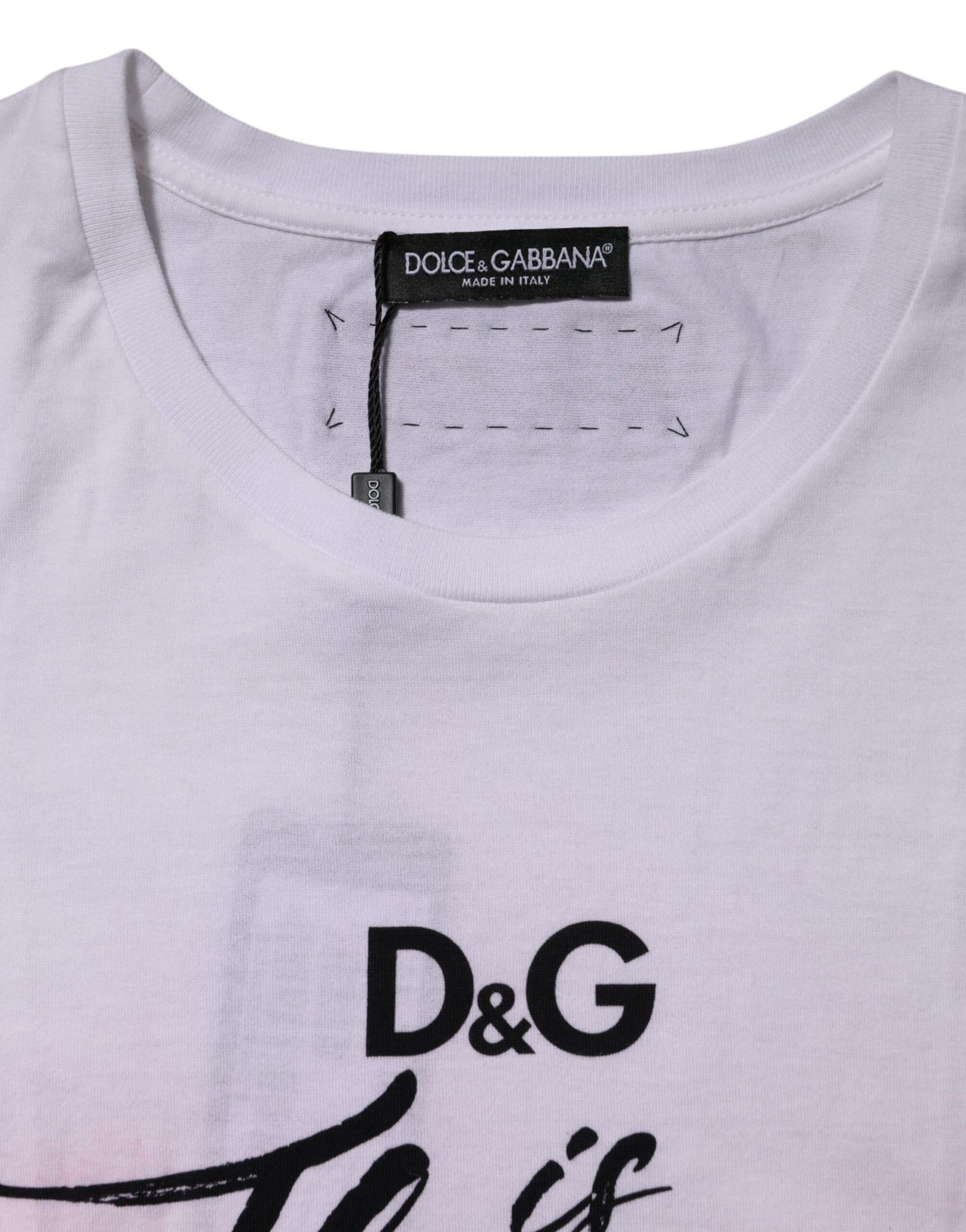 White DG Floral Embellishment Top T-shirt