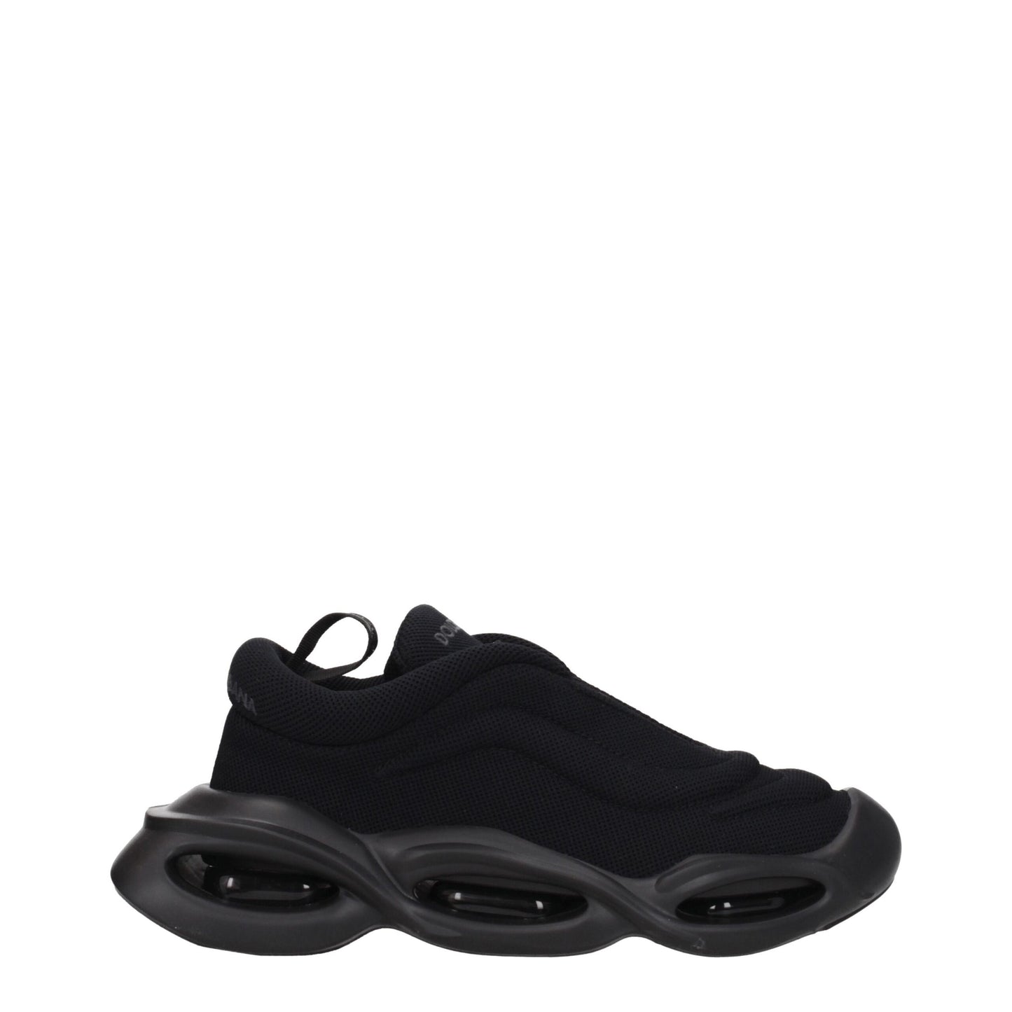 Black Fabric Chunky Sneakers