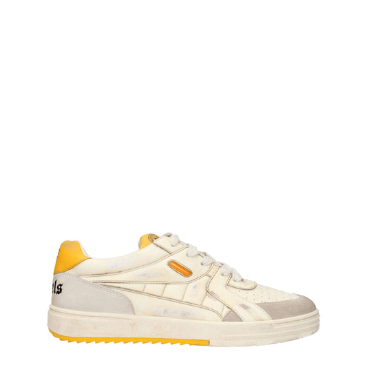 Beige Leather Chunky Sneakers