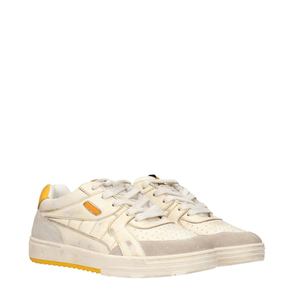Beige Leather Chunky Sneakers