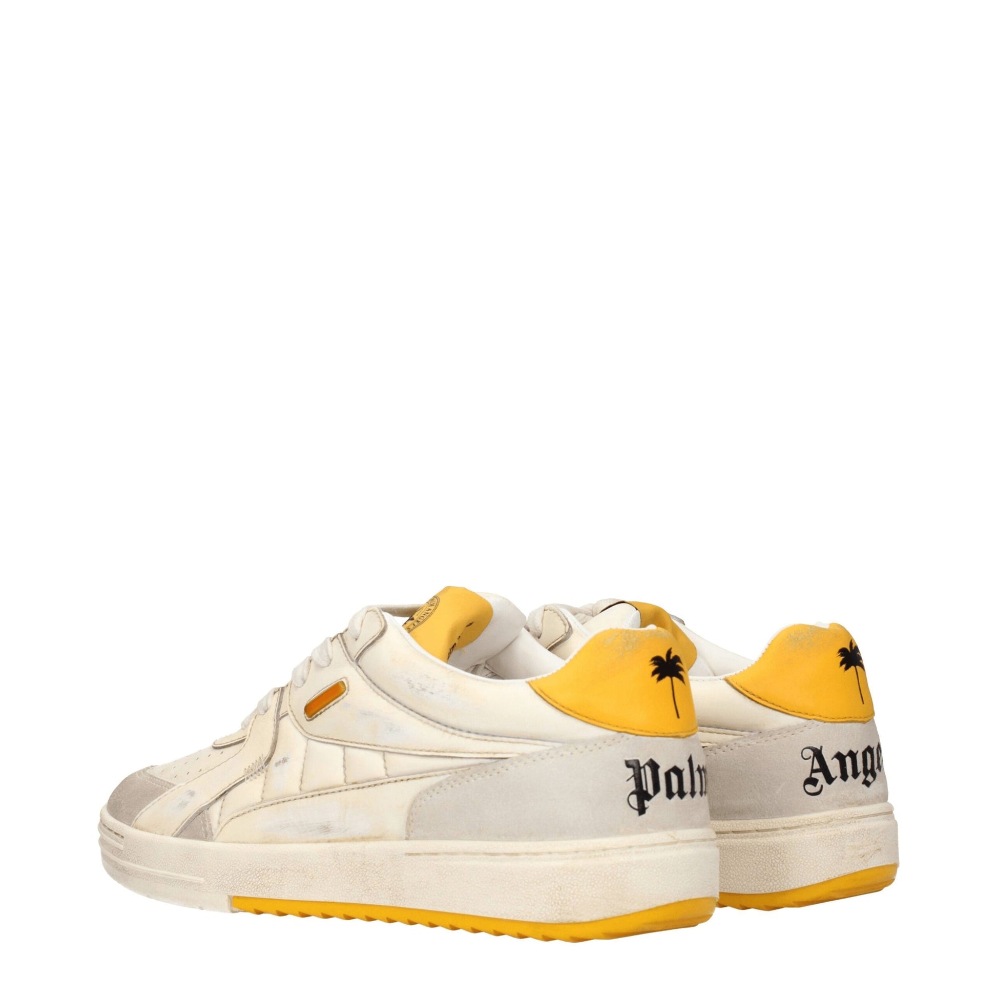 Beige Leather Chunky Sneakers