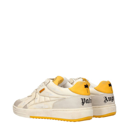 Beige Leather Chunky Sneakers