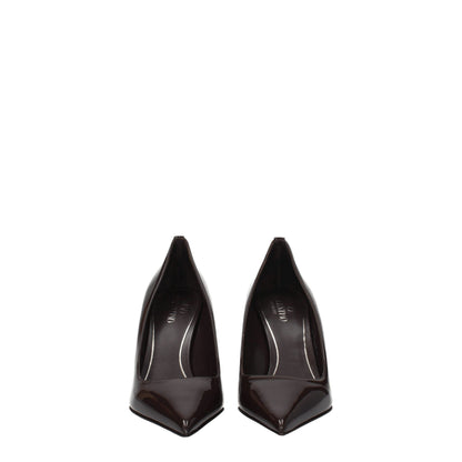 Brown Leather High Heel Pumps