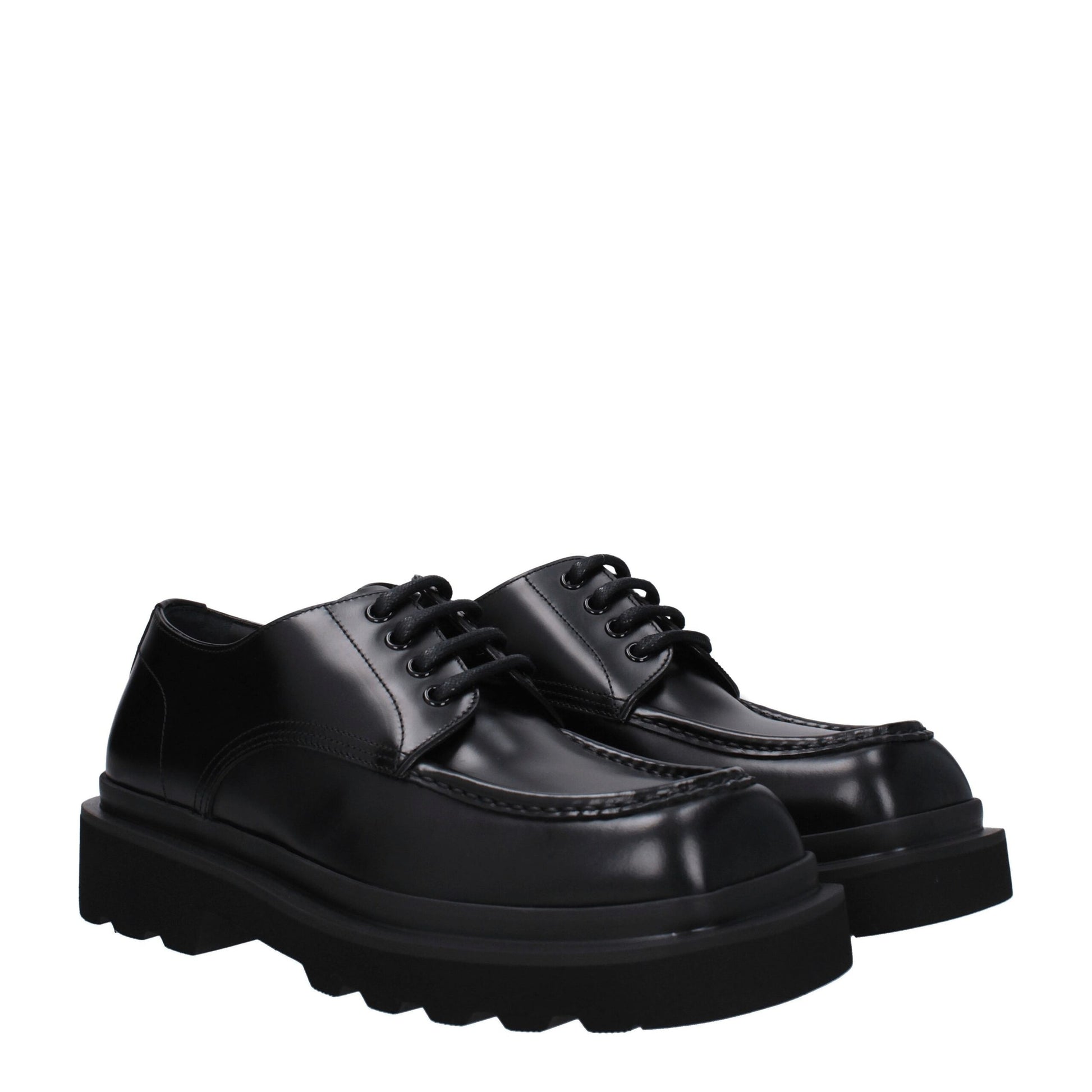 Black Leather Oxfords And Derbies
