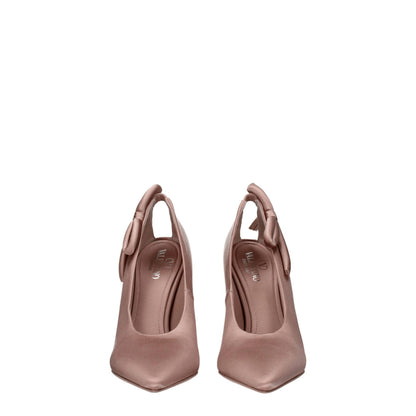 Pink Satin High Heel Pumps