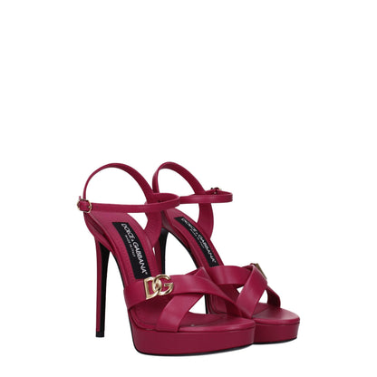 Pink Leather Platforms