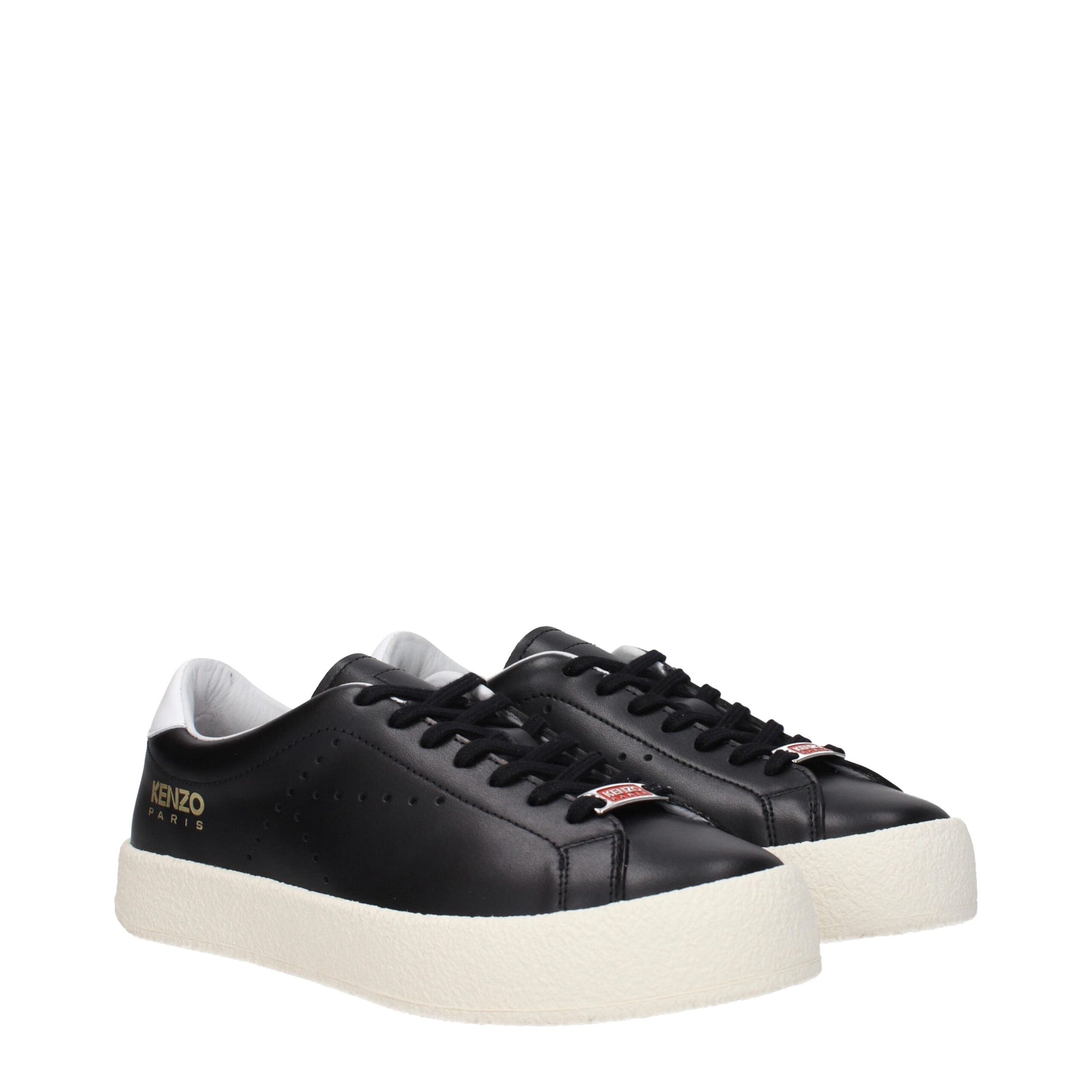 Black Leather Low Tops