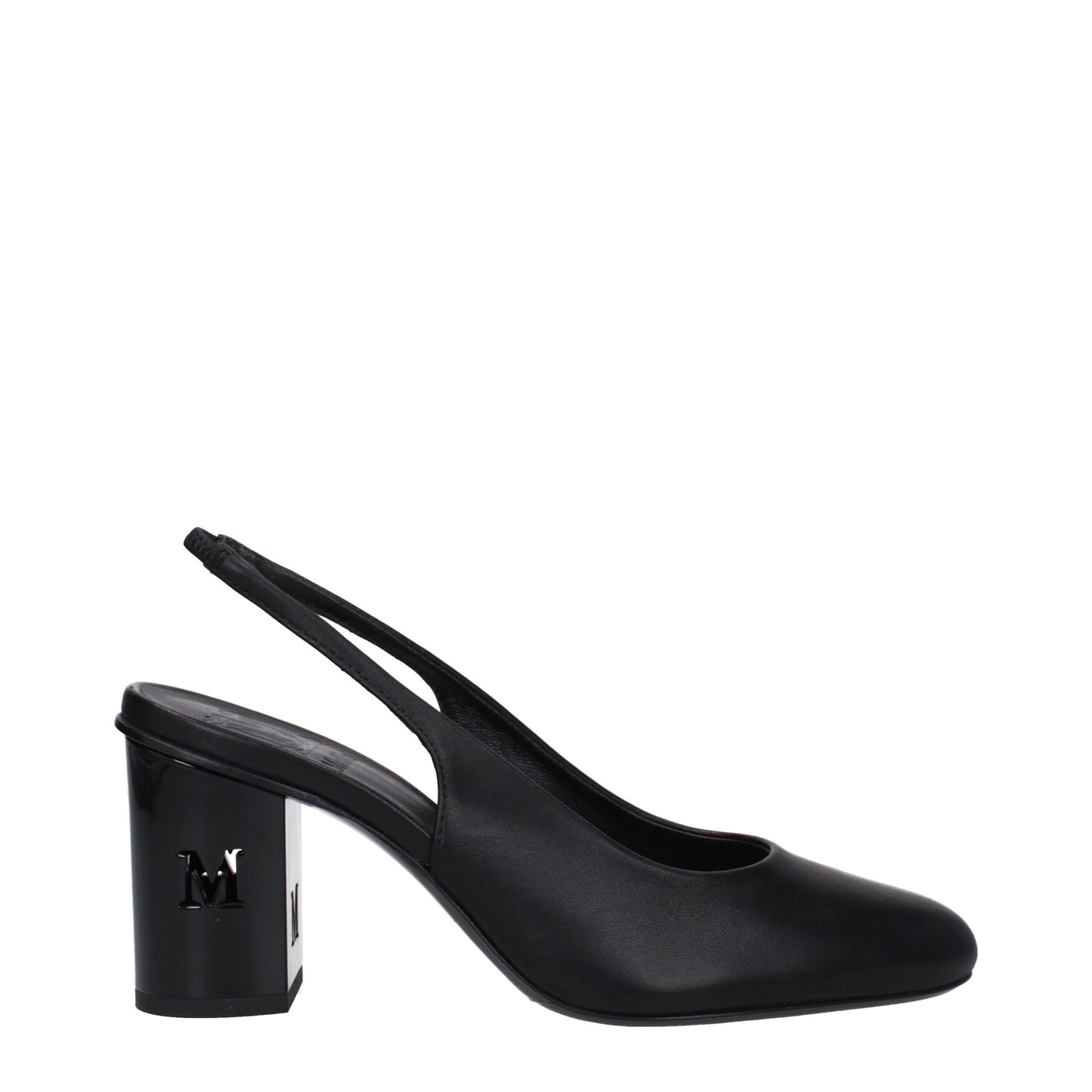Black Leather High Heel Pumps
