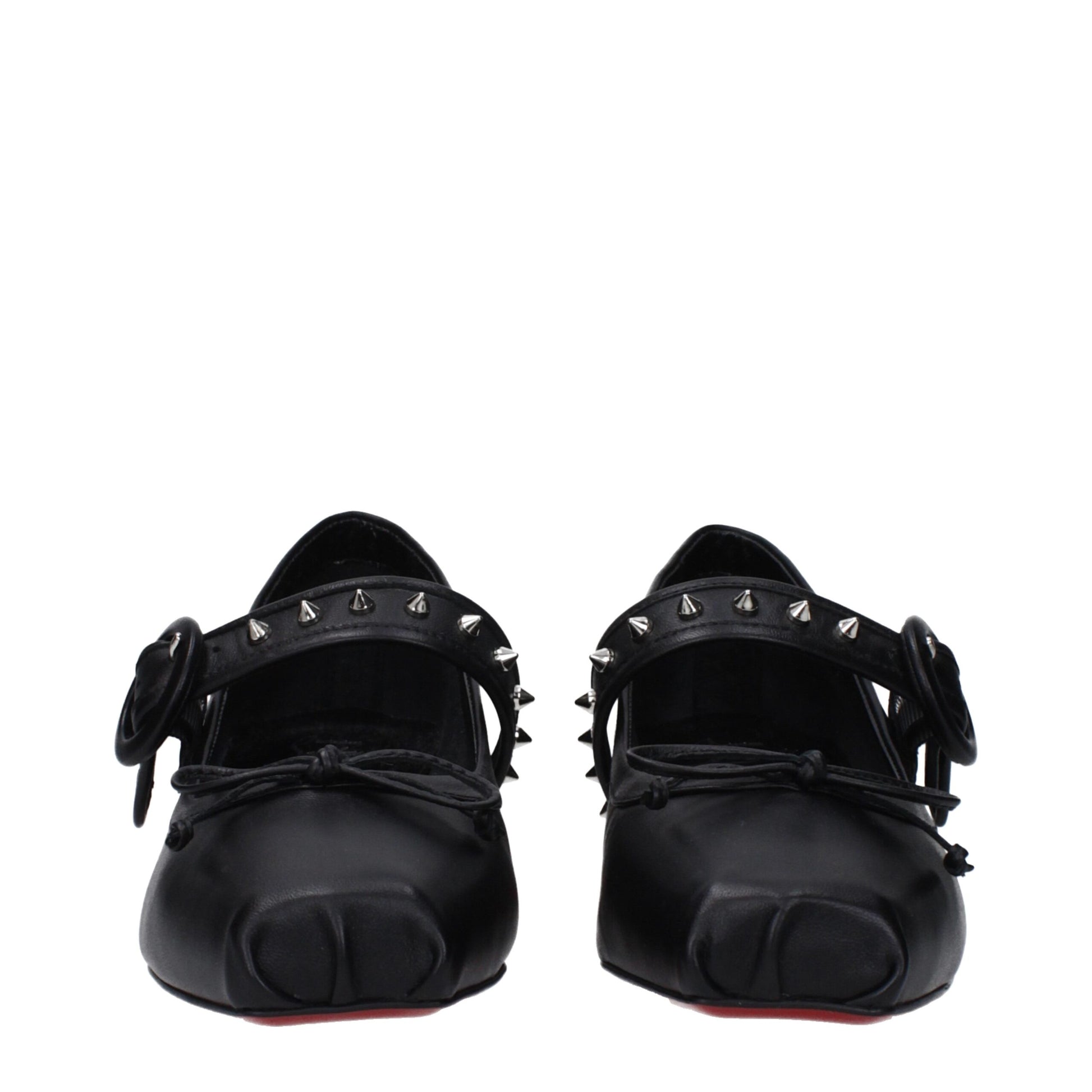 Black Leather Ballet Flats