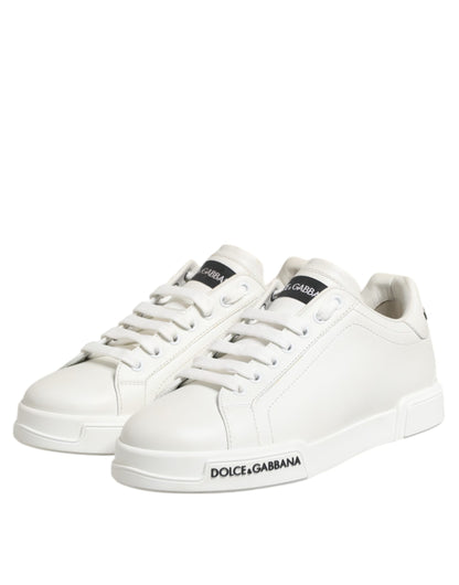 White Portofino Logo Low Top Sneakers Shoes