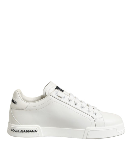 White Portofino Logo Low Top Sneakers Shoes