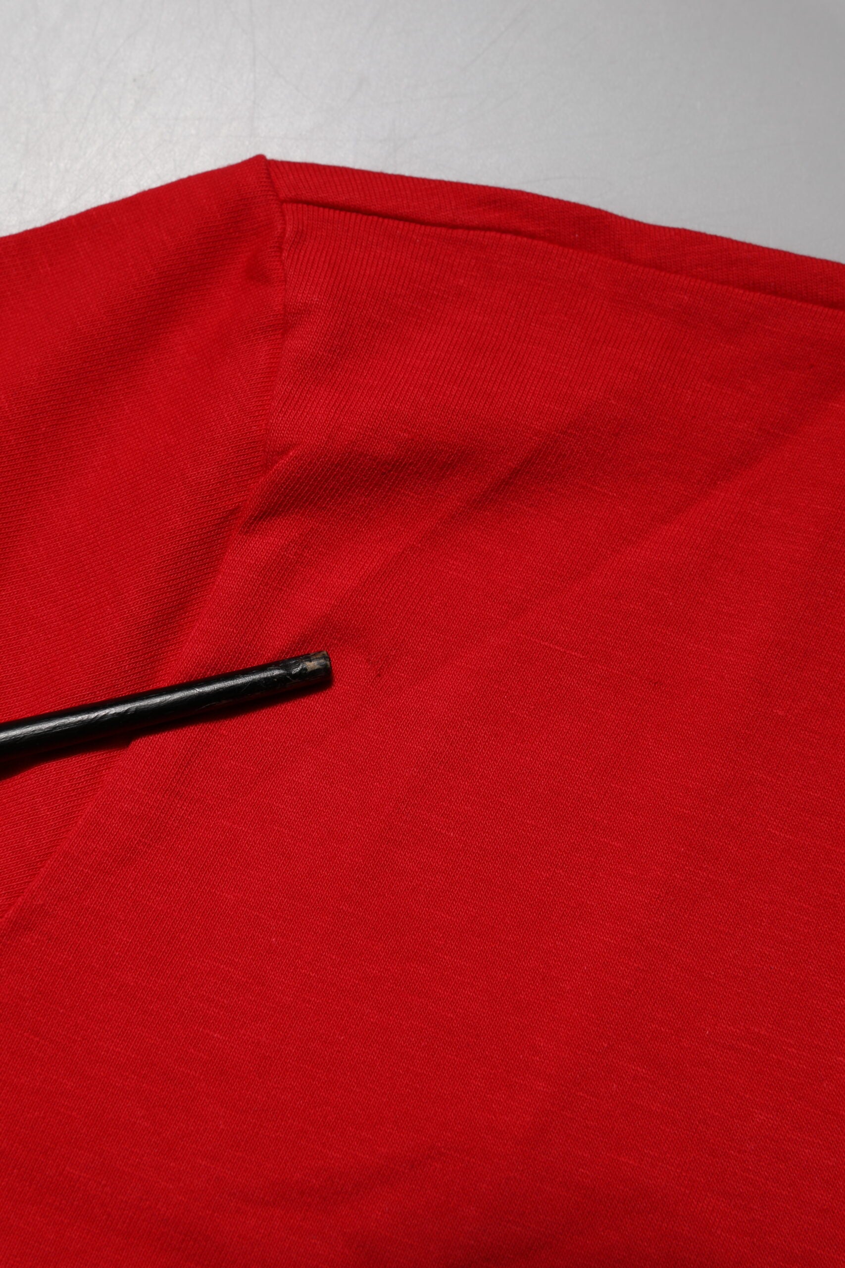 Red Solid Crew Neck Short Sleeve Top T-shirt