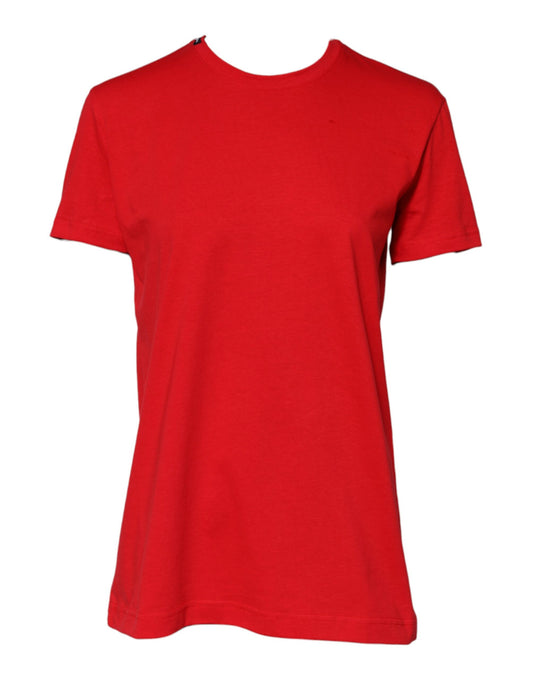 Red Crew Neck Short Sleeve Casual Tee T-shirt