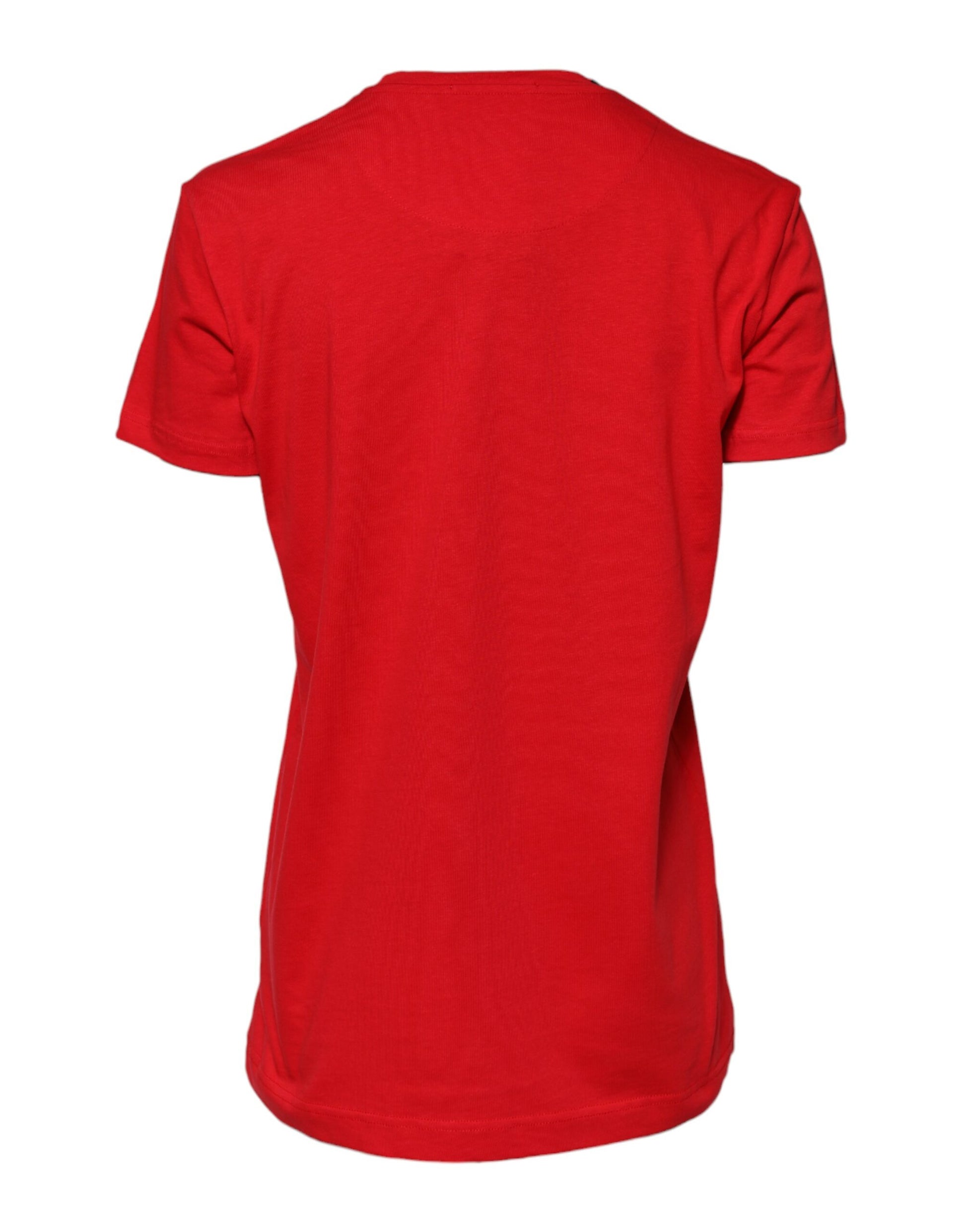 Red Crew Neck Short Sleeve Casual Tee T-shirt