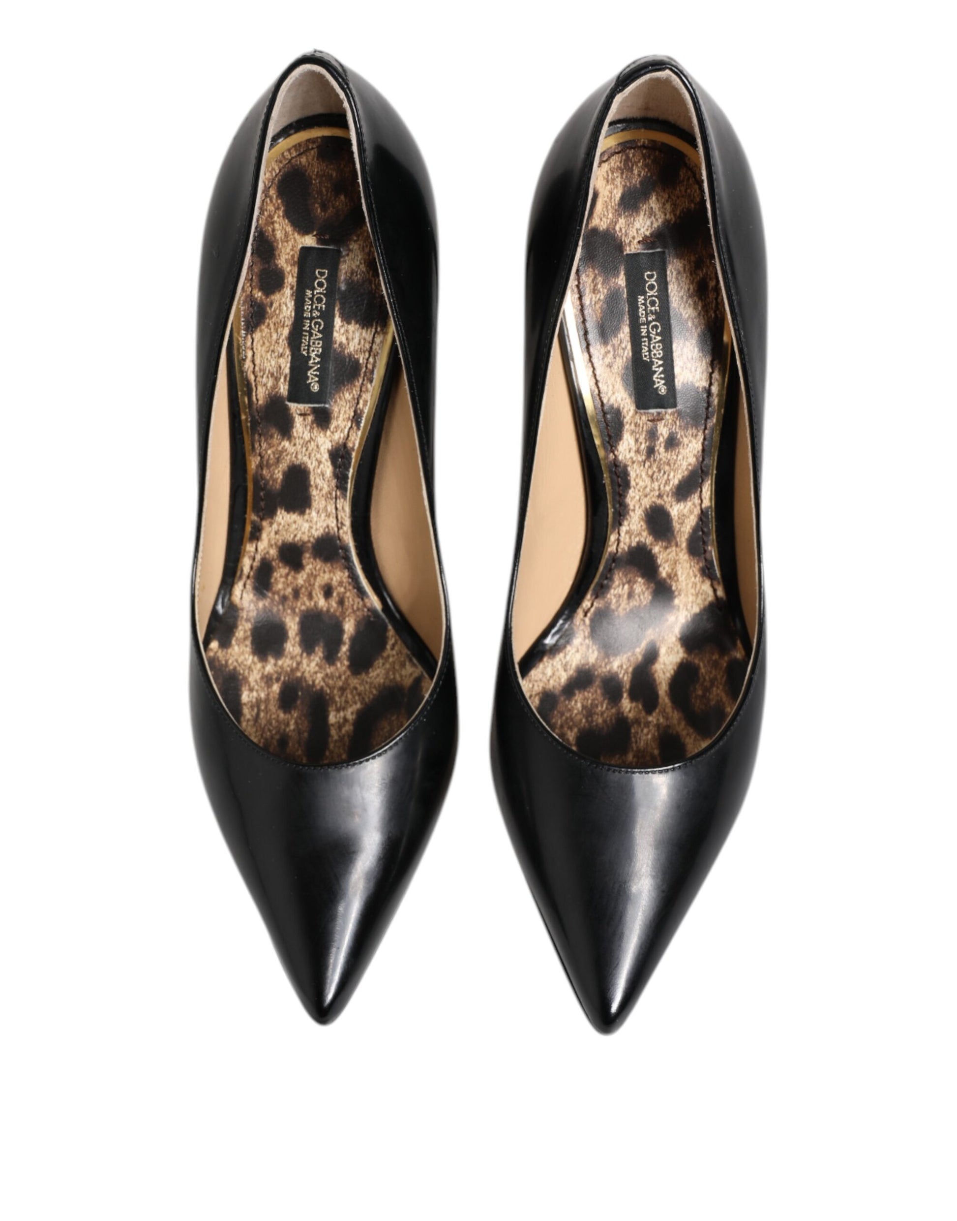 Black Calf Leather Stiletto Heels Pumps Shoes