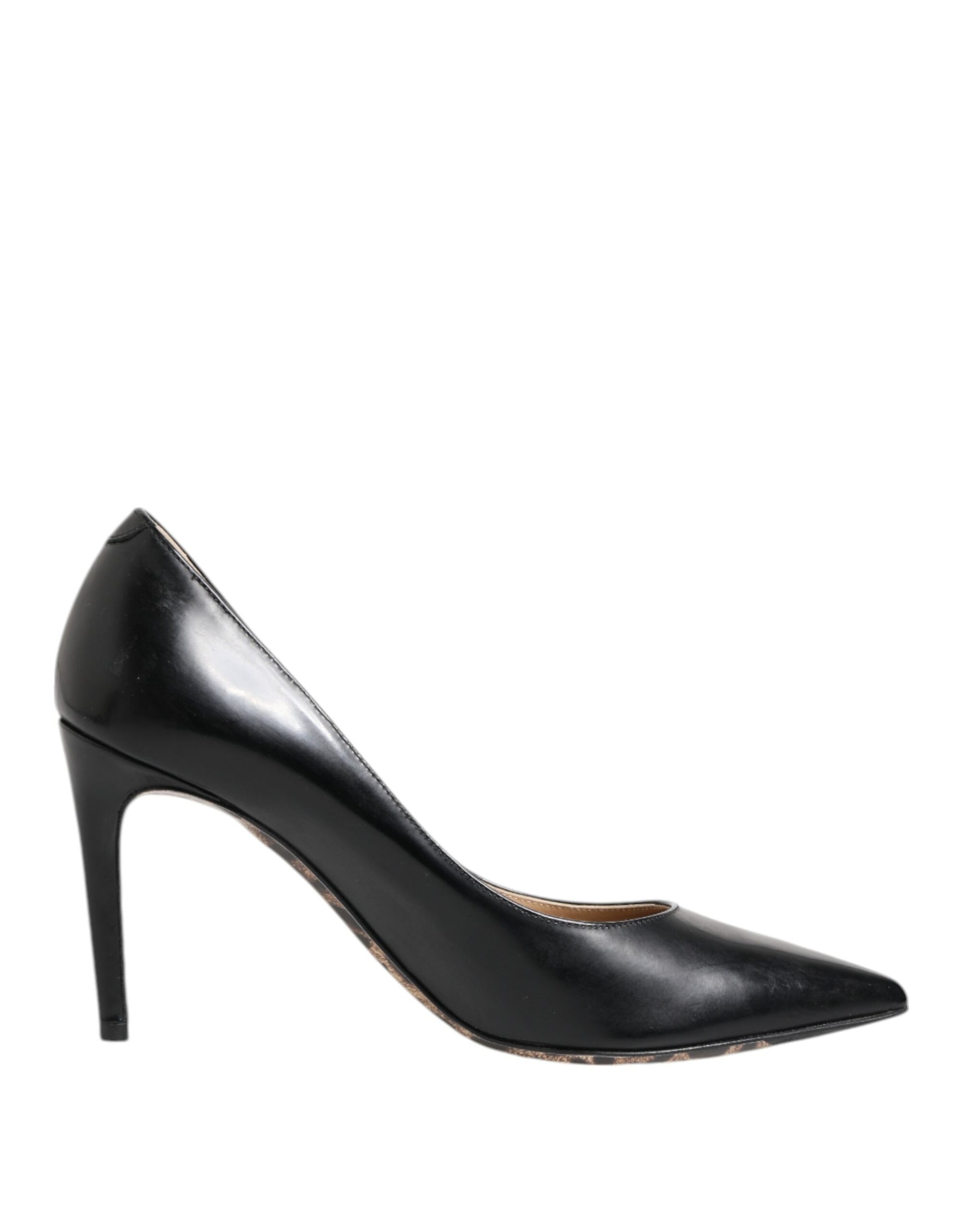 Black Calf Leather Stiletto Heels Pumps Shoes