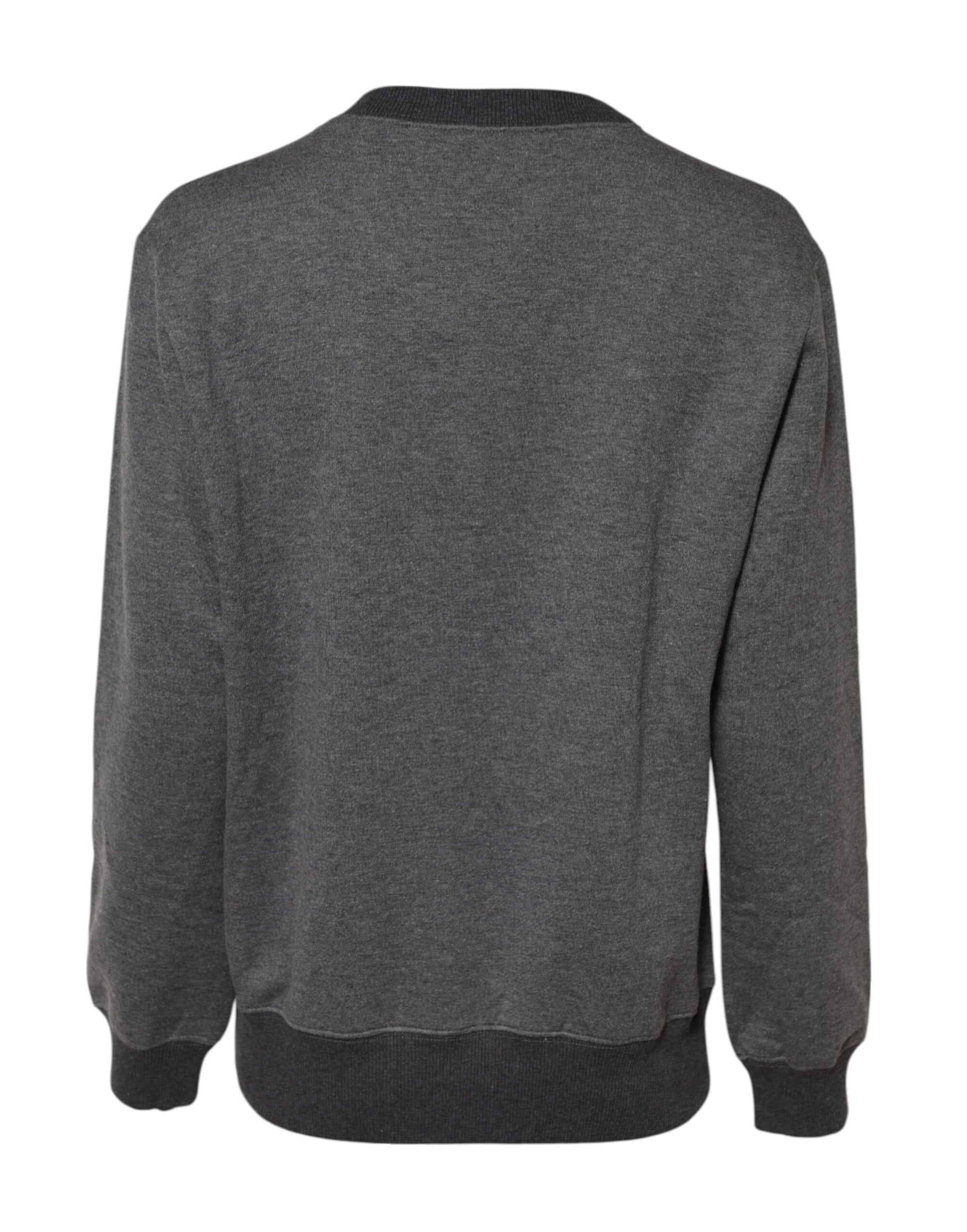 Gray DG Logo Embroidered Pullover Sweater