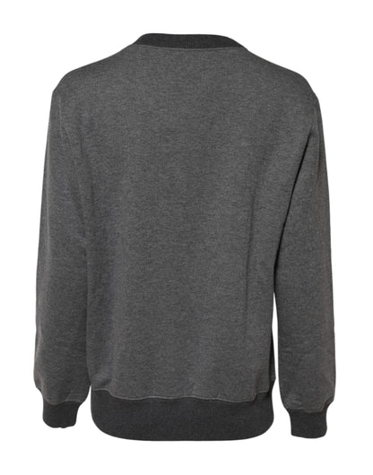 Gray DG Logo Embroidered Pullover Sweater