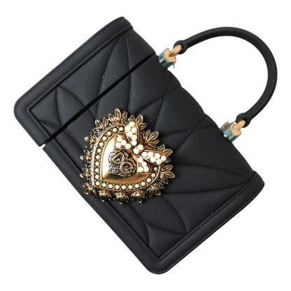 Case Black Silicone Devotion Heart Cover Hand Bag Airpod