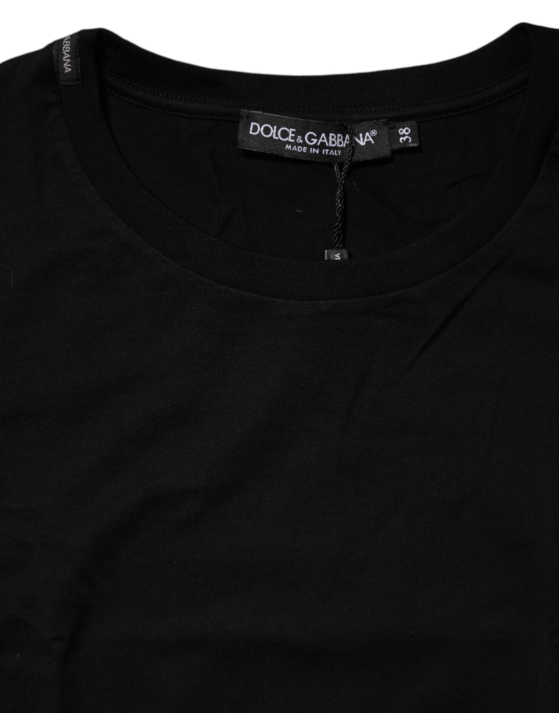 Black Short Sleeves Crew Neck Top T-shirt