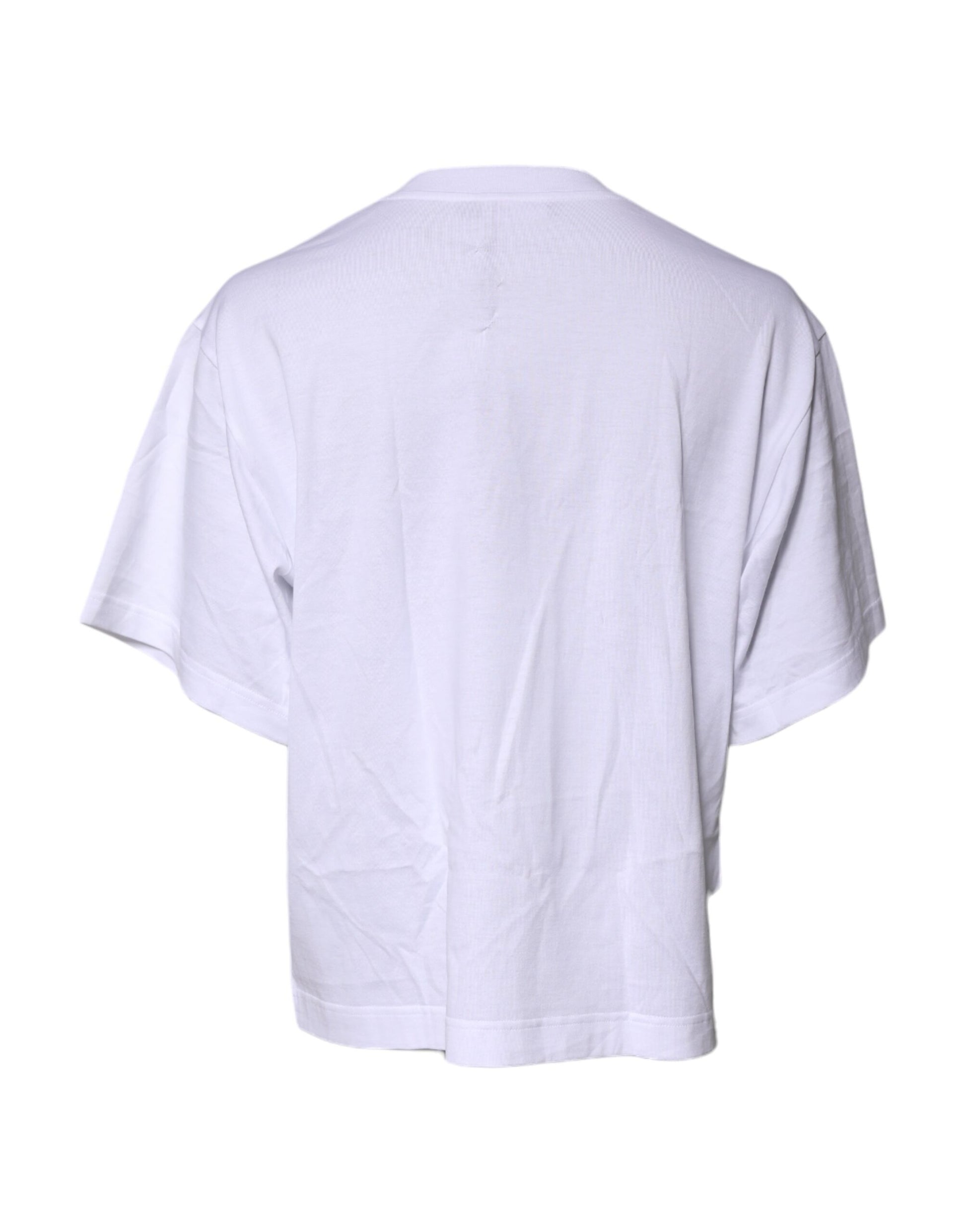 White Short Sleeves DG Logo Print Top T-shirt