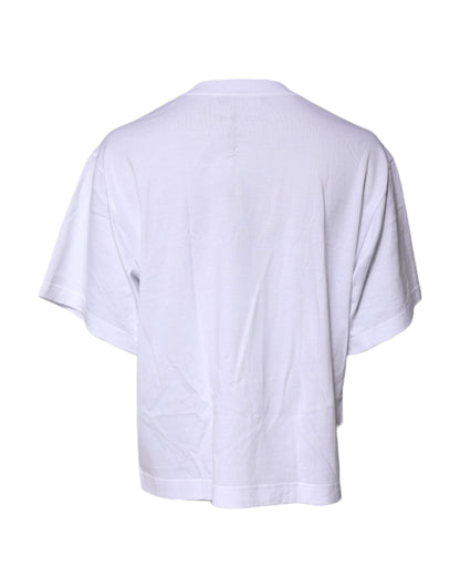 White Short Sleeves DG Logo Print Top T-shirt