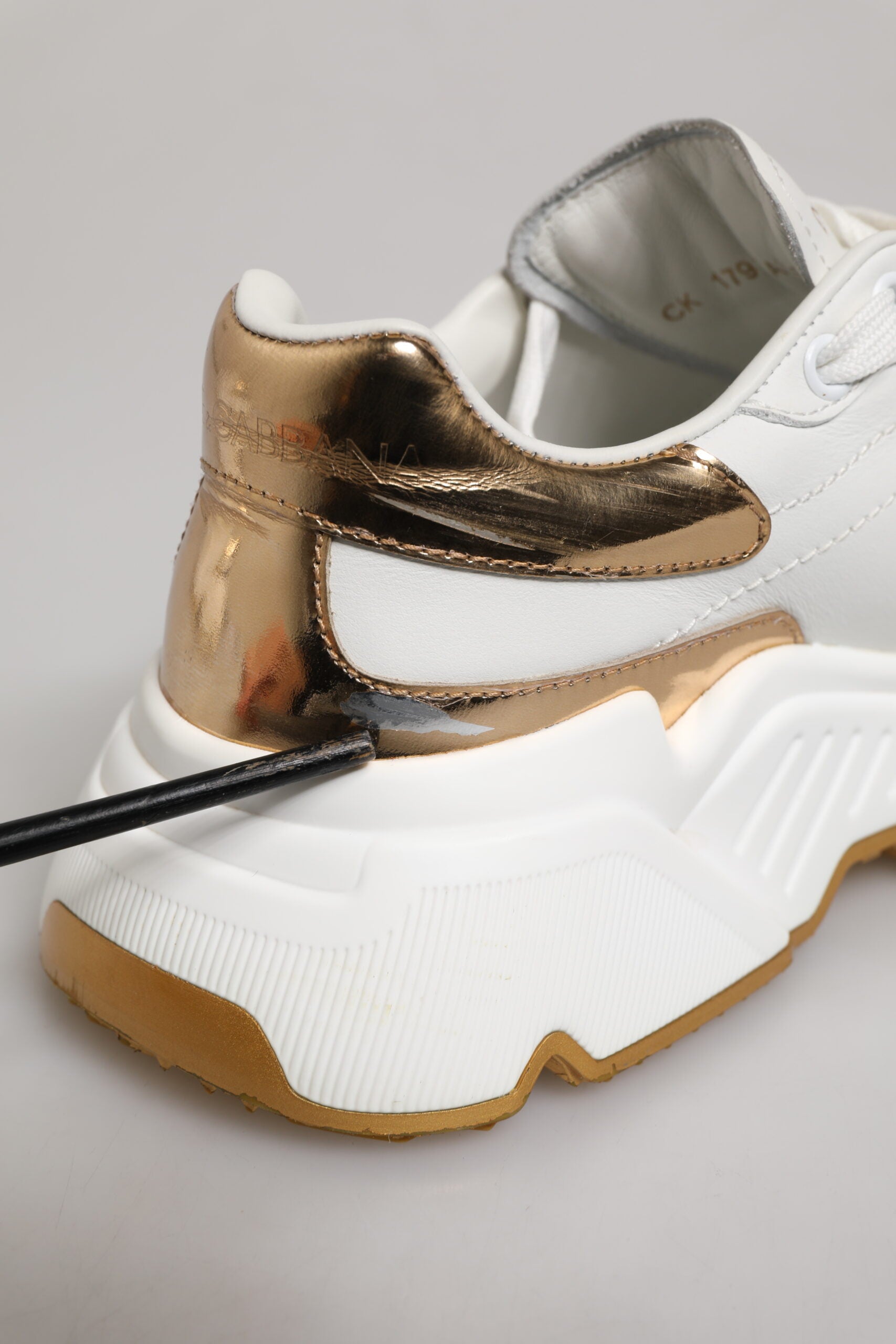 Blanco Oro DAYMASTER Cuero Zapatillas Zapatos