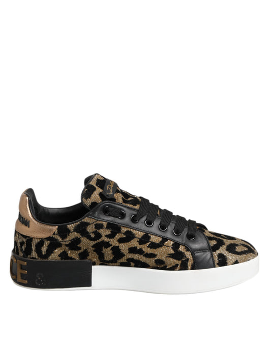 Brown Leopard Portofino Low Top Sneakers  Shoes