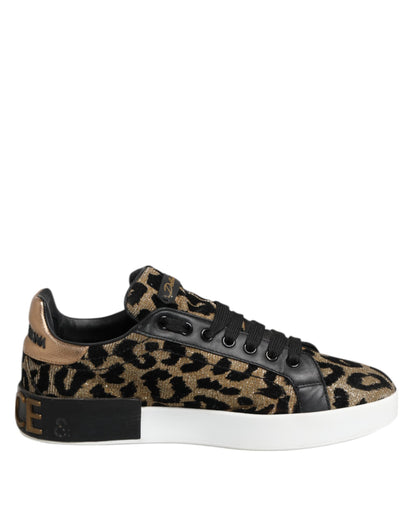 Brown Leopard Portofino Low Top Sneakers  Shoes