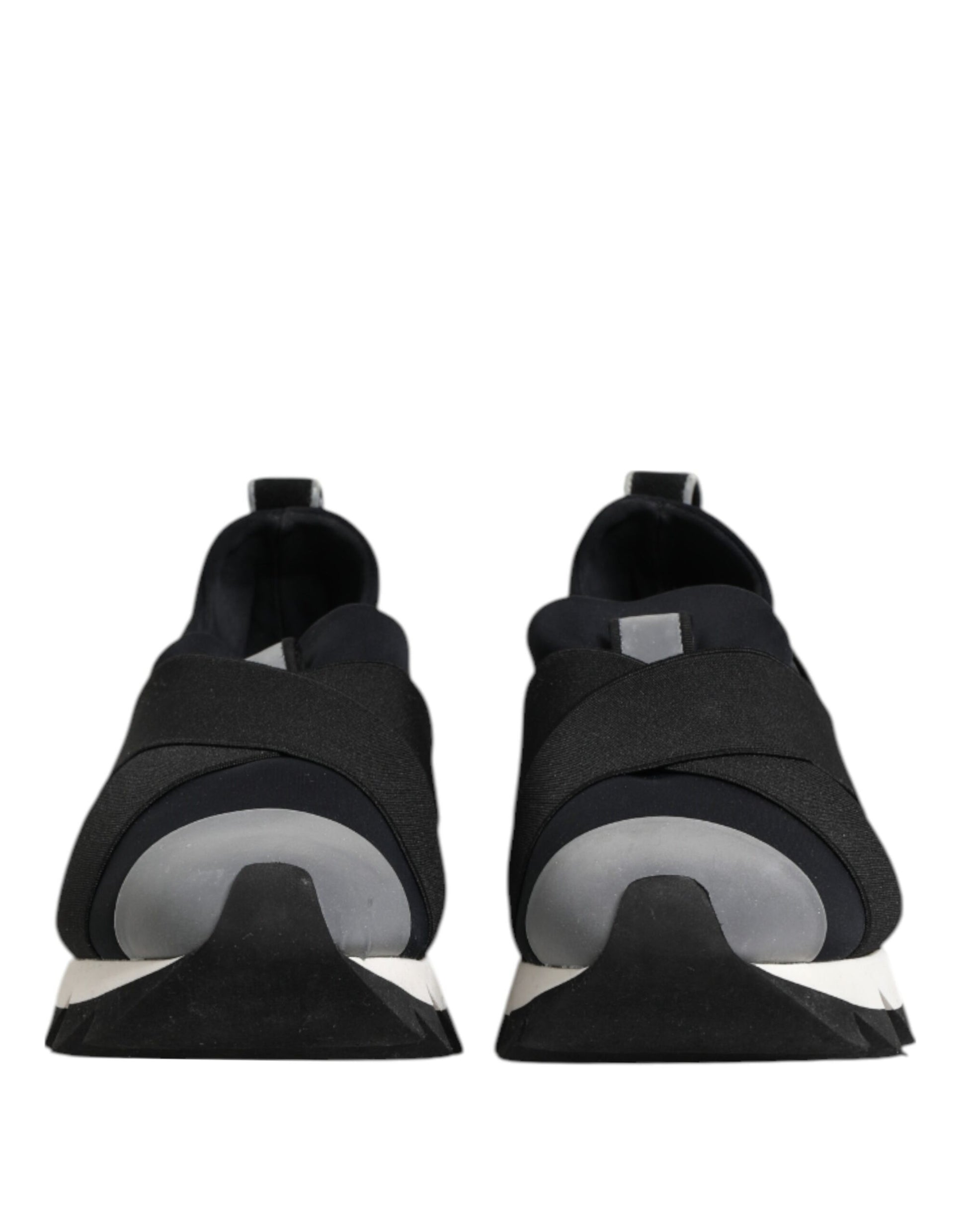 Black Neoprene Stretch Shark Sneakers Shoes